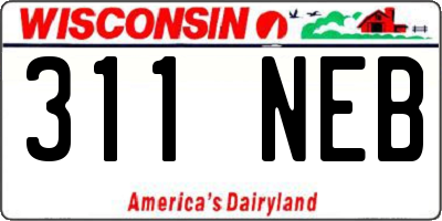 WI license plate 311NEB