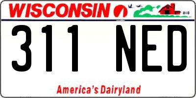 WI license plate 311NED