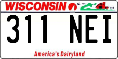 WI license plate 311NEI