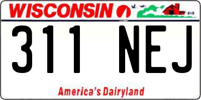 WI license plate 311NEJ