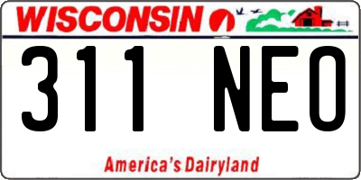 WI license plate 311NEO