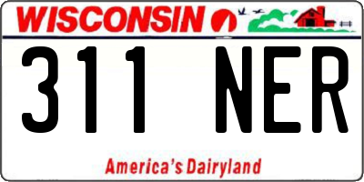 WI license plate 311NER