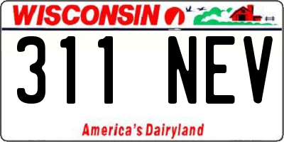 WI license plate 311NEV