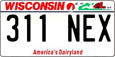 WI license plate 311NEX