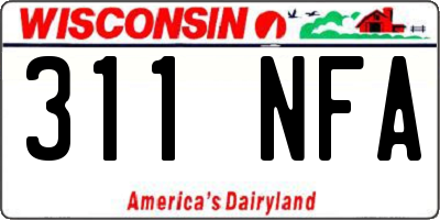 WI license plate 311NFA