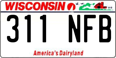 WI license plate 311NFB