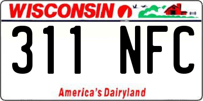 WI license plate 311NFC