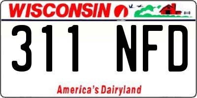 WI license plate 311NFD