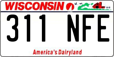 WI license plate 311NFE