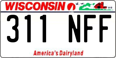 WI license plate 311NFF