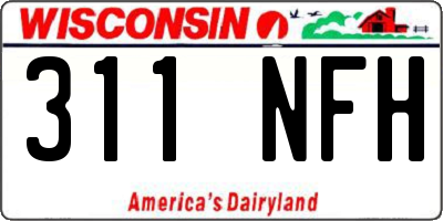 WI license plate 311NFH