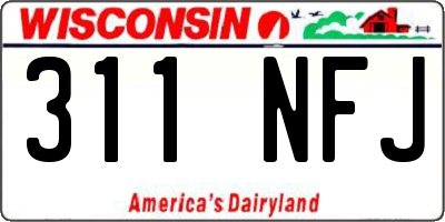 WI license plate 311NFJ