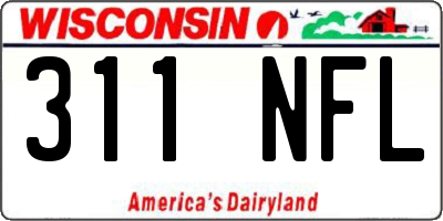 WI license plate 311NFL