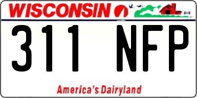 WI license plate 311NFP