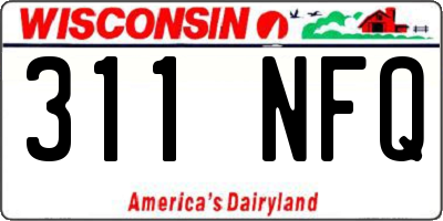 WI license plate 311NFQ