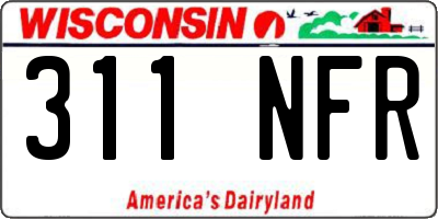 WI license plate 311NFR