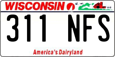 WI license plate 311NFS