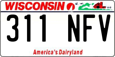 WI license plate 311NFV