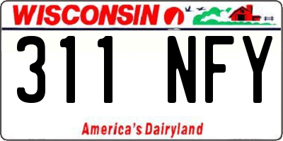 WI license plate 311NFY