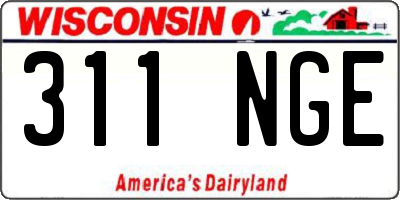 WI license plate 311NGE
