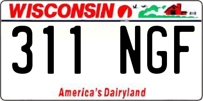 WI license plate 311NGF