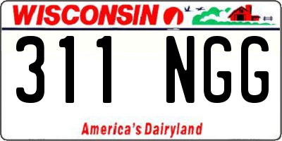 WI license plate 311NGG