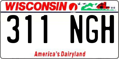 WI license plate 311NGH