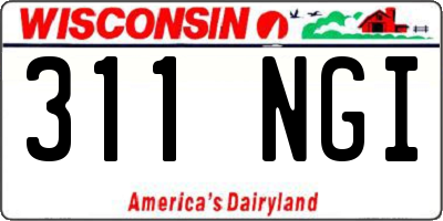 WI license plate 311NGI