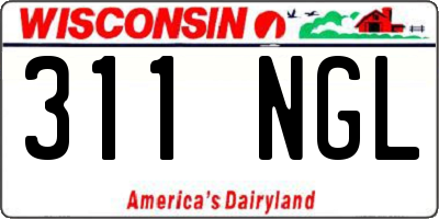 WI license plate 311NGL