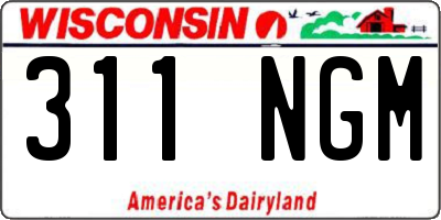 WI license plate 311NGM