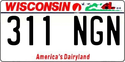 WI license plate 311NGN