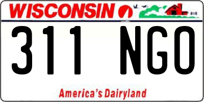 WI license plate 311NGO