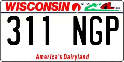 WI license plate 311NGP