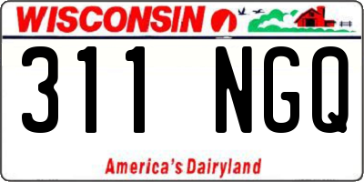 WI license plate 311NGQ