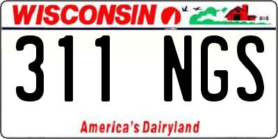 WI license plate 311NGS