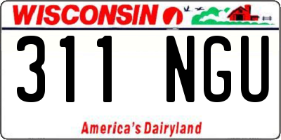 WI license plate 311NGU