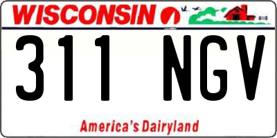 WI license plate 311NGV