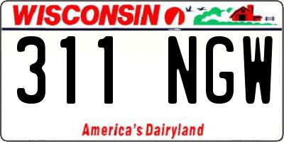 WI license plate 311NGW