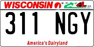 WI license plate 311NGY
