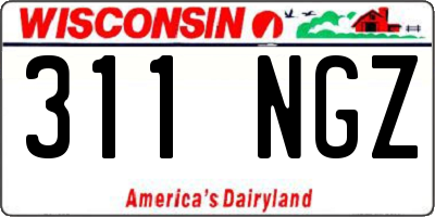 WI license plate 311NGZ