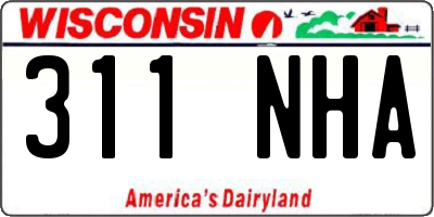 WI license plate 311NHA