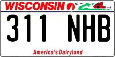 WI license plate 311NHB