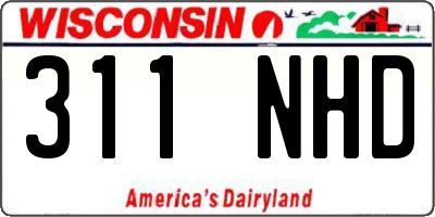 WI license plate 311NHD