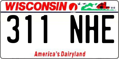WI license plate 311NHE