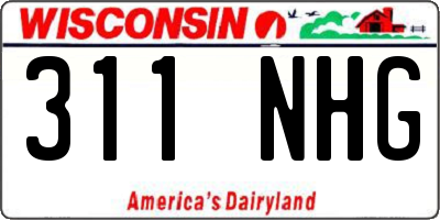 WI license plate 311NHG