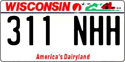 WI license plate 311NHH