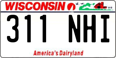 WI license plate 311NHI