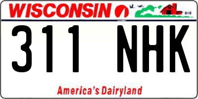 WI license plate 311NHK