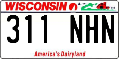 WI license plate 311NHN