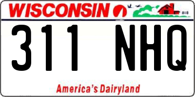 WI license plate 311NHQ